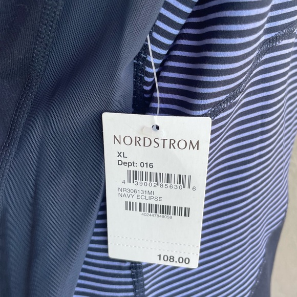 Zella Heathered Turquoise Blue Striped Zip Up Workout Jacket XL - Picture 10 of 12